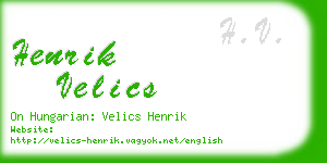 henrik velics business card